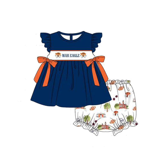 Baby Girl Short Sleeves Team Tiger Tunic Bummie Shorts Clothes Set Moq 5