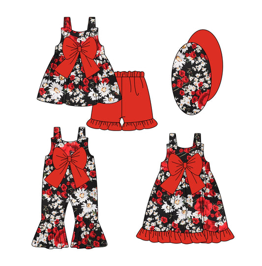 Baby Girl Flower Red Bows Sibling Romper Dress Set ( Moq 5 Each Style ) 1.3