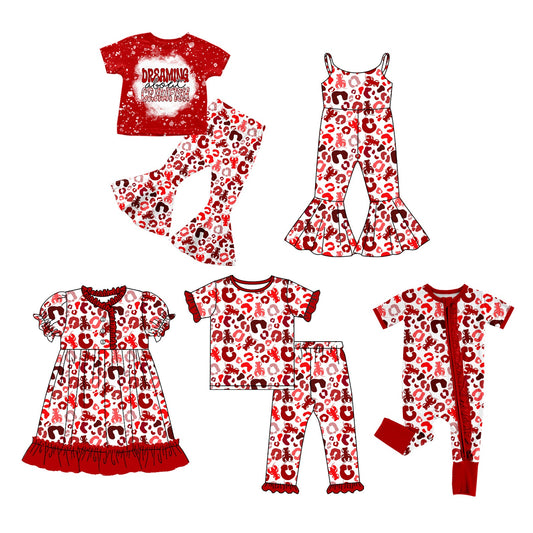 Baby Girl Leopard Crawfish Sibling Romper Dress Set ( Moq 5 Each Style ) 12.23
