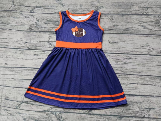 Baby Girl Toddler Sleeveless Team Football Knee Length Dress Moq 5