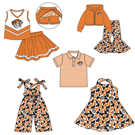 ( Moq 5 each style ) Baby Boy Girl Team Sibling Shirt Tigers Camo Jumpsuit Dress Set 8.6