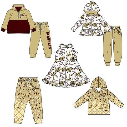 ( Moq 5 each style ) Baby Boy Girl Team Sibling Shirt W Bows Cheer Dress Set 8.16