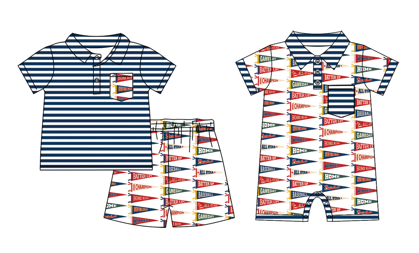 Baby Boy Short Sleeves Sibling Romper Set ( Moq 5 Each Design ) 12.11