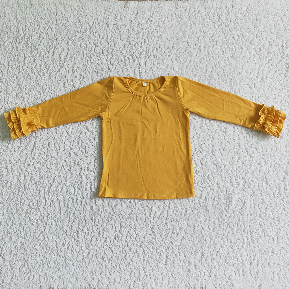 Baby Girl Kids Long Sleeves Icing Ruffle Sibling Cotton Shirt Tops