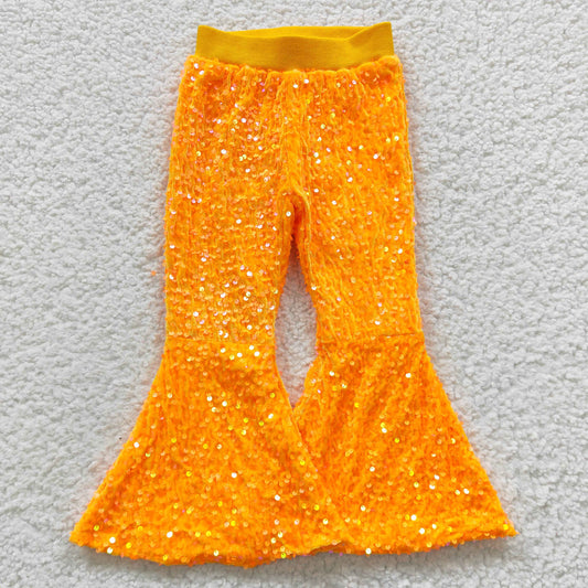 P0149 Baby Girl Glitter Sequins With Lining Bell Pants