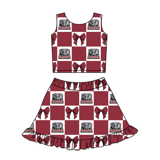( Moq 5 Each Style ) Baby Girls Kids Toddler Sleeveless Elephant Bows Tops Shorts Ruffle Skirt Team Set