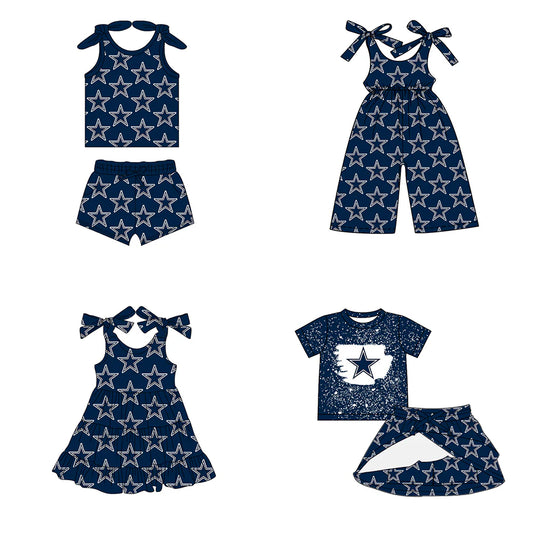 ( Moq 5 each style ) Baby Girl Toddler Stars Team Sibling Romper Dress Set 7.15
