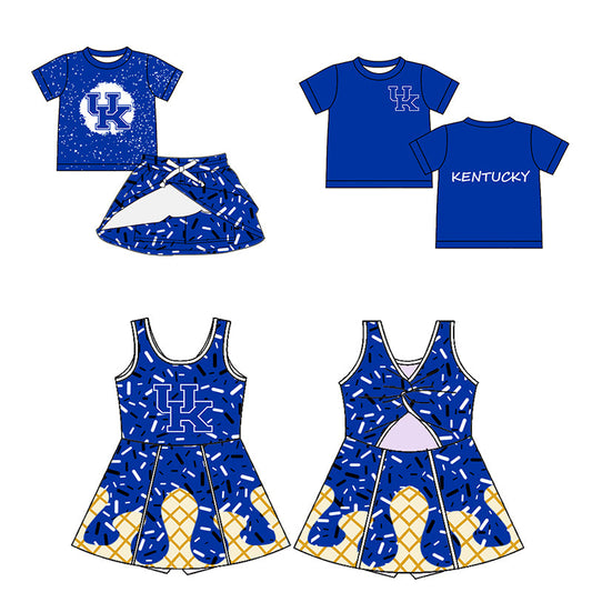 ( Moq 5 each style ) Baby Boy Girl Team UK Blue Sibling Dress Shirt Set 5.9