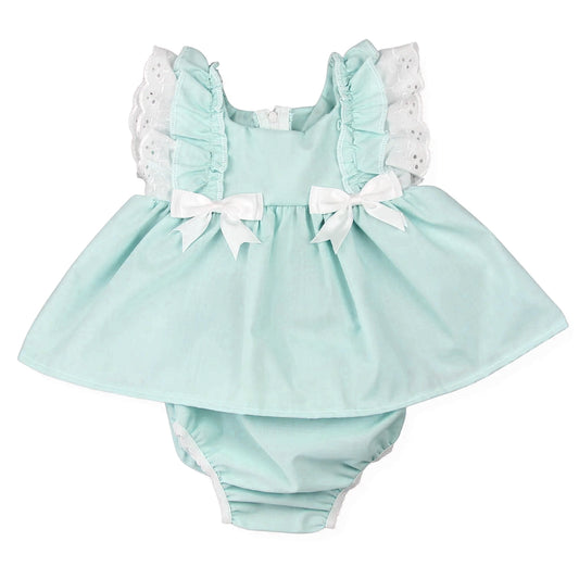 ( Moq 5 ) Preorder Baby Girls Infant Short Sleeves Bows Green Ruffle Bubble Romper Clothes