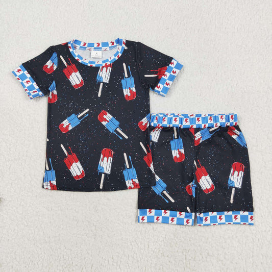 Baby Boy Short Sleeves Popsicles Shirt Shorts July 4th Set RTS