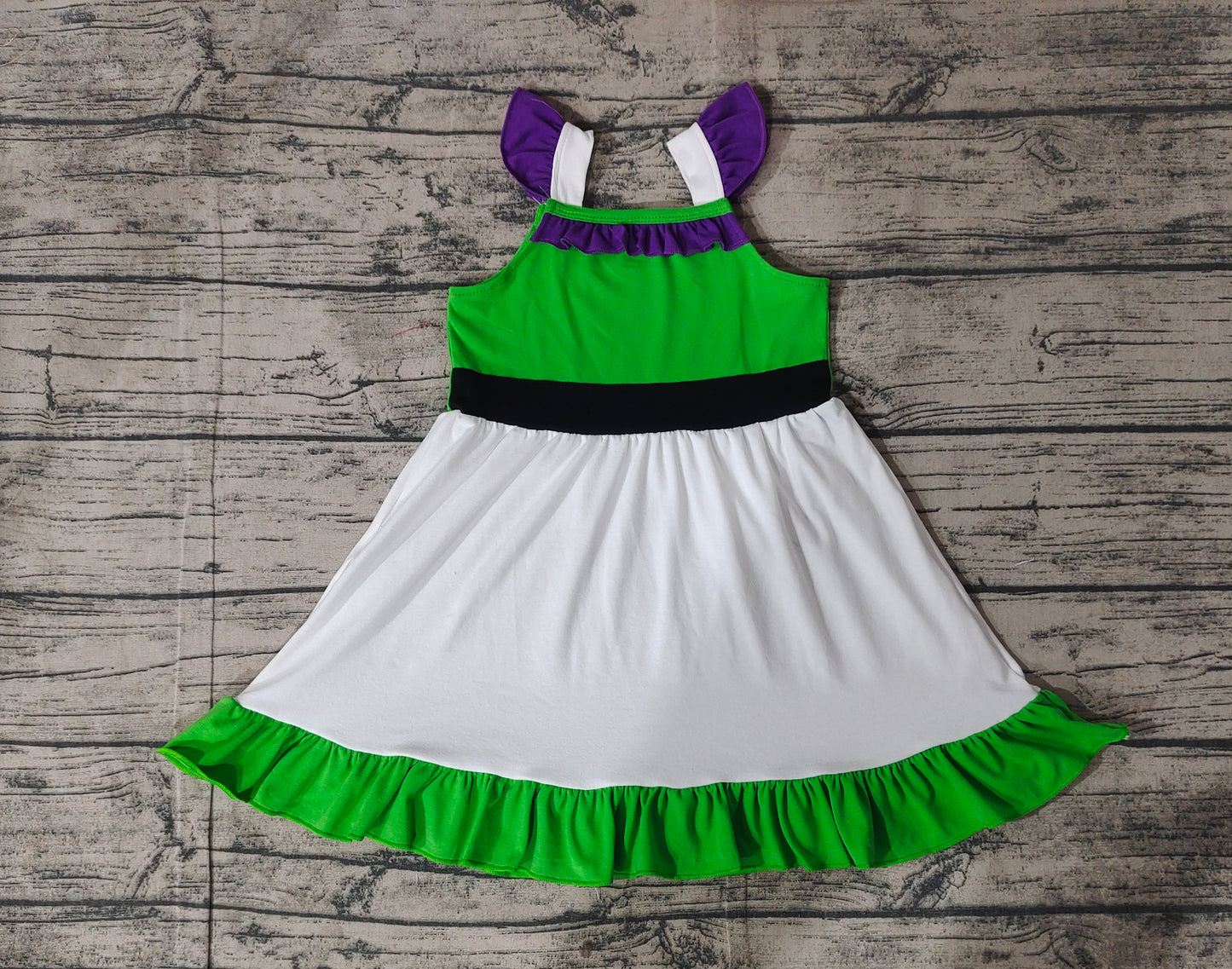 Baby Girl Short Sleeves Toys Cartoon Knee Length Dress RTS