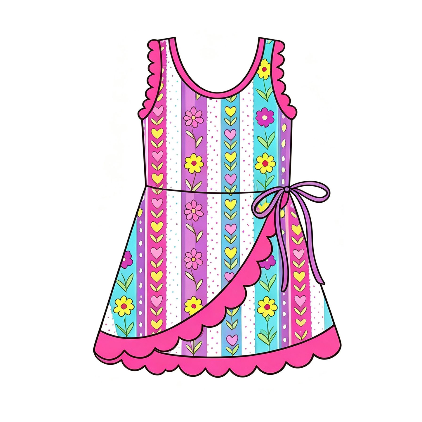 ( Moq 5 ) Preorder Baby Girls Kids Flower Shorts Scallop Dress Yoga Active Clothes