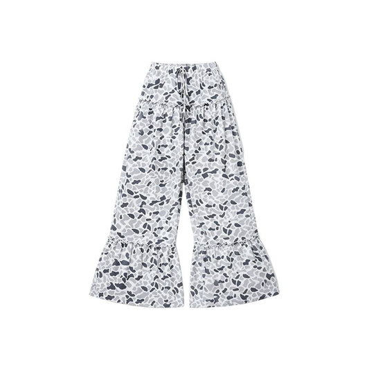 ( Moq 5 ) Baby Girls Kids Grey Camo Ruffle Pants Bottoms Clothes