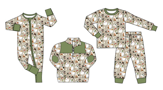 ( Moq 5 Each Style ) Sibling Baby Kids Christmas Romper Shirt Set Green Clothes
