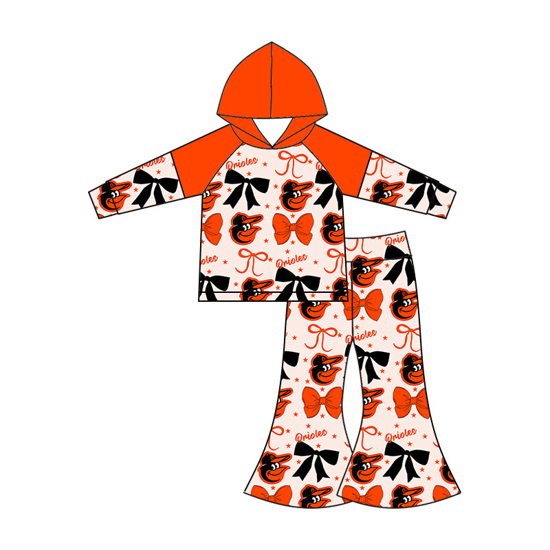 ( Moq 5 each style ) Baby Boy Girl Toddler Team Bows Orange Sibling Shirt Dress Set 6.17