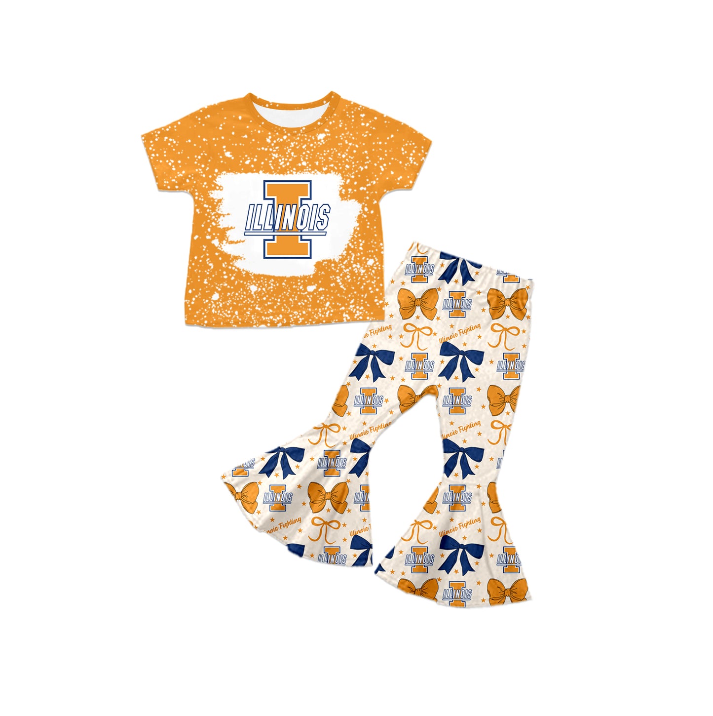 ( Moq 5 each style ) Baby Girl Toddler I Team Bows Sibling Dress Set