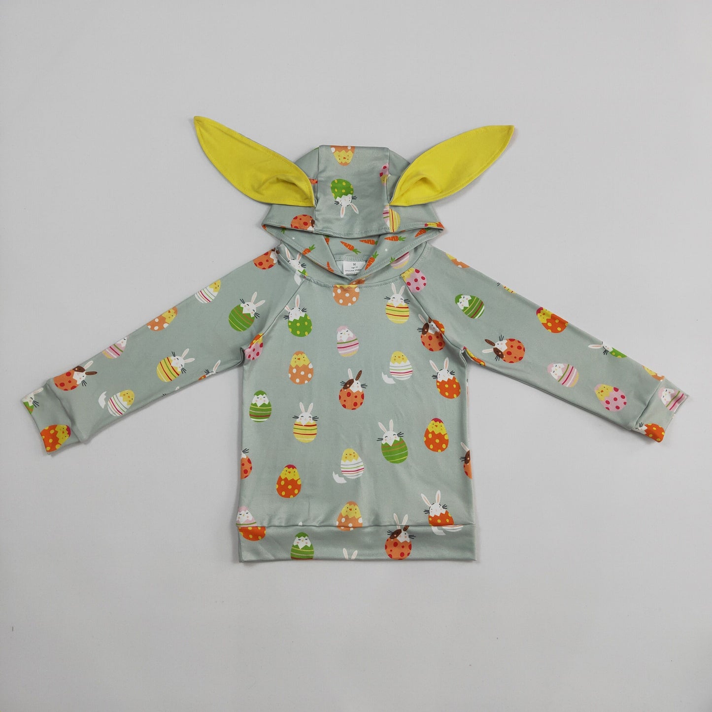 Baby Easter Long Sleeves Easter Rabbits Eggs Hoodie Green Shirt Tops RTS