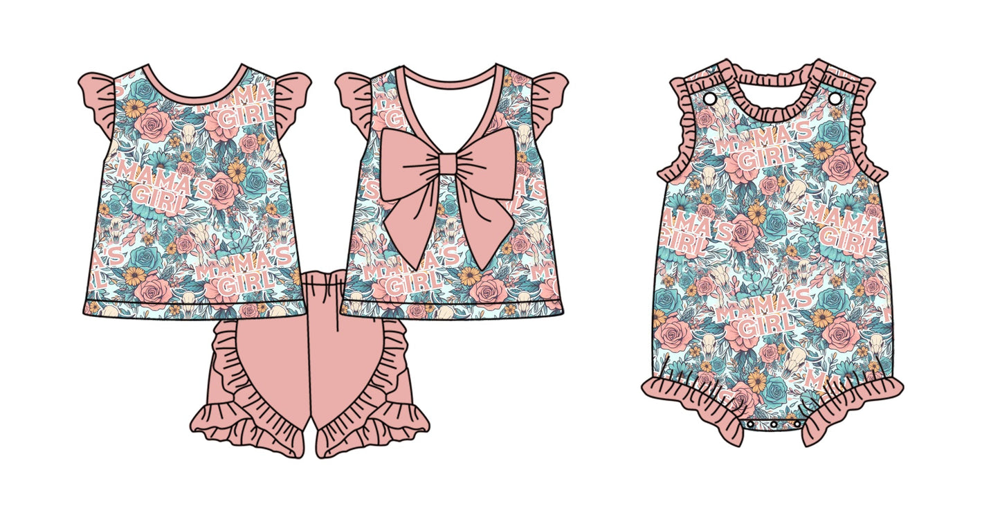 Baby Kids Mama's Girl Flower Sibling Romper Set ( Moq 5 Each Style ) 2.10