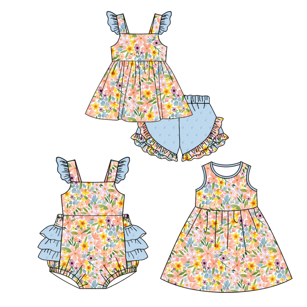 Baby Girl Straps Floral Sibling Romper Dress Set ( Moq 5 Each Design ) 12.14