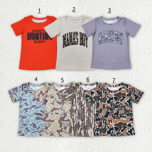 Sibling Baby Boy Short Sleeves Camo Mama's Shirts Tops RTS