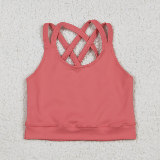 Baby Girl Sleeveless Yoga Active Wear Sports Vest Summer Tops RTS