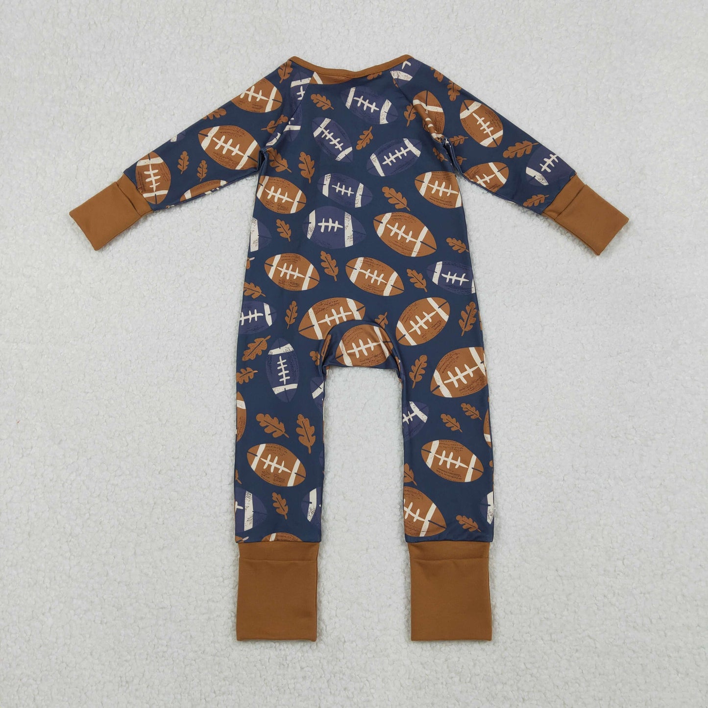 Baby Kids Infant Long Sleeves Football Fall Zipper Romper RTS