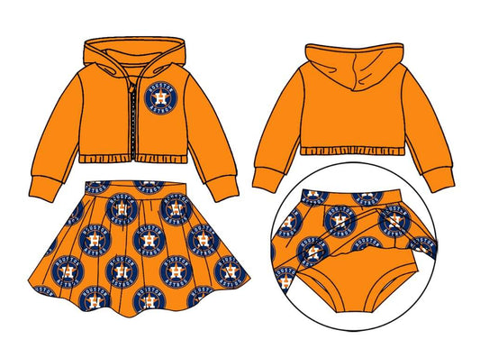 Baby Girl Toddler Yellow Zipper Hoodie Tops Stars Skirt Shorts Team Set Moq 5