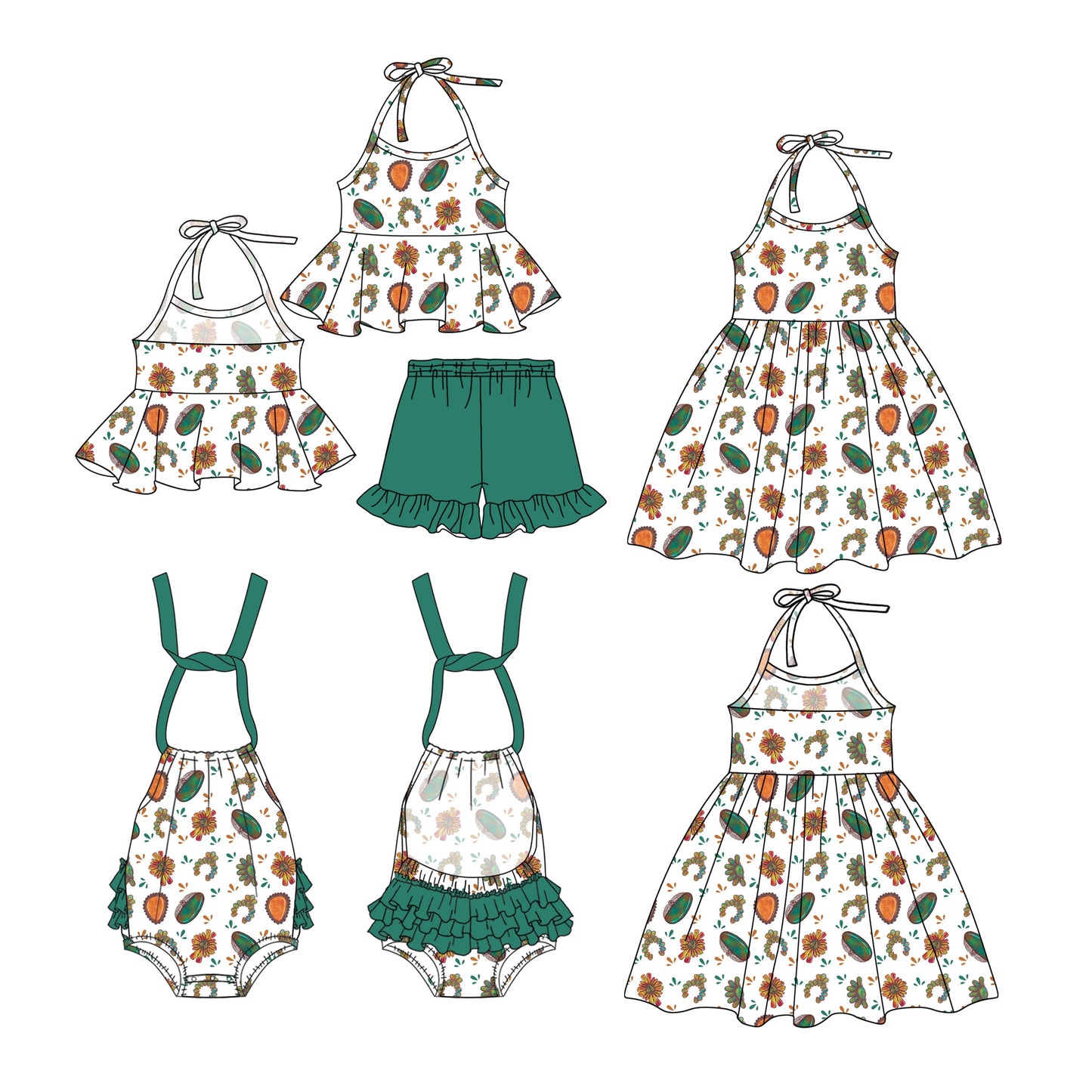 Baby Girl Flower Sibling Romper Dress Set ( Moq 5 Each Style ) 1.3