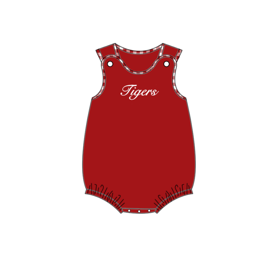 Baby Boy Summer Sibling Tigers Red Romper Set ( Moq 5 Each Style ) 7.9
