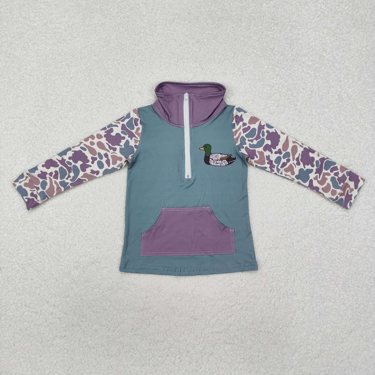 Baby Boy Long Sleeves Camo Duck Zipper Hunting Shirt