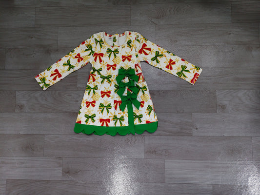( No moq ) Preorder Baby Girls Kids Bows Christmas Shorts Scallop Dress Yoga Active Clothes