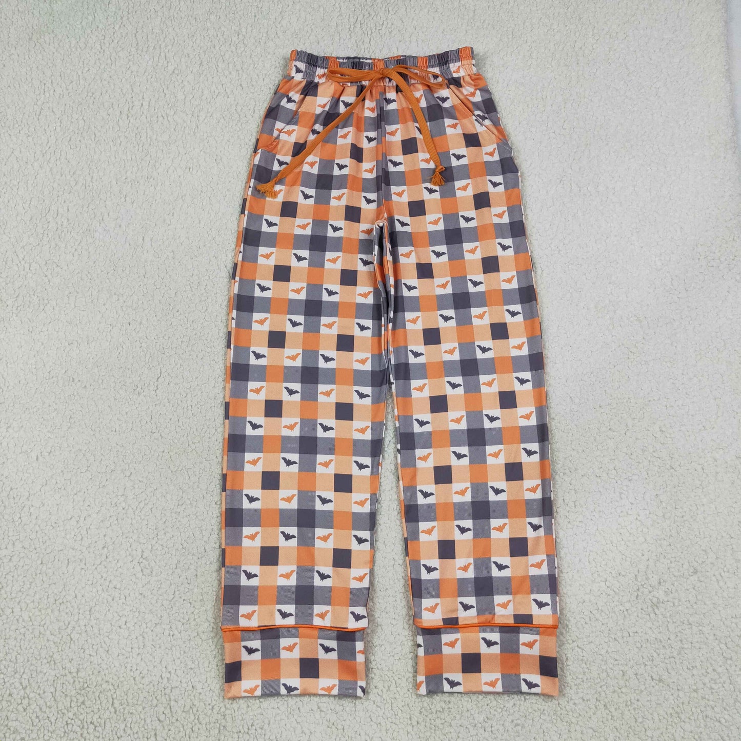 Adult Women Bats Checked Pants Bottoms Halloween Clothes RTS