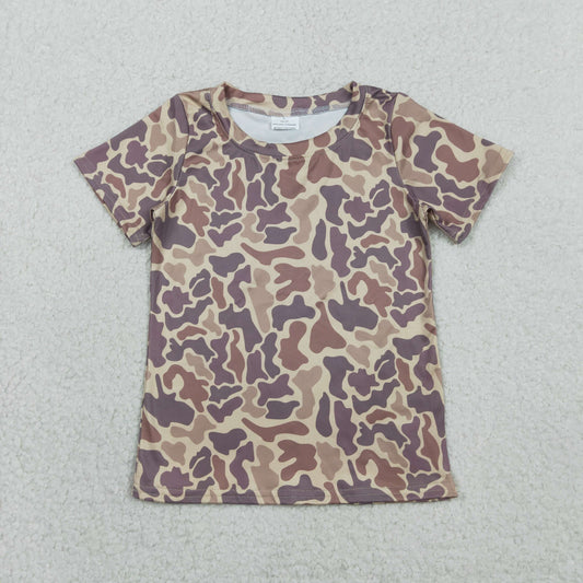 Baby Boys Kids Short Sleeves Southern Brown Camo Shirt Tops RTS