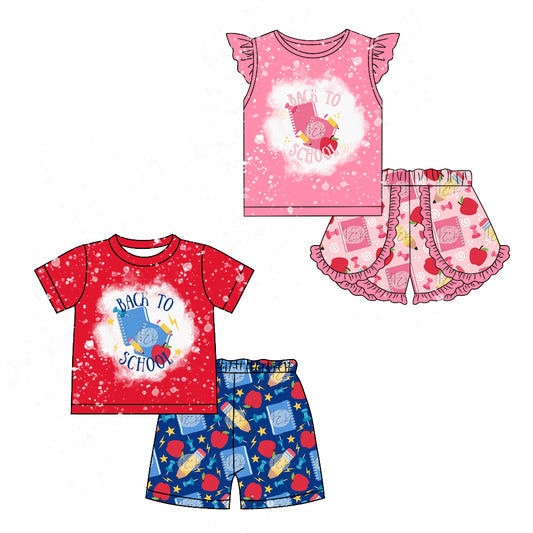 Baby Boy Girl Short Sleeves Back To School Sibling Clothes Set ( Moq 5 Each Design ) 12.2