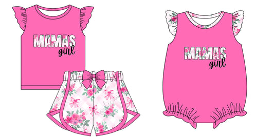 Baby Kids Short Sleeves Mama's Girl Flower Sibling Romper Clothes Set ( Moq 5 Each style ) 12.3