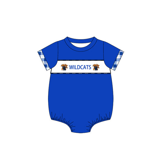 Baby Boy Infant Short Sleeves Tiger Team Blue Bubble Romper (Moq 5 )