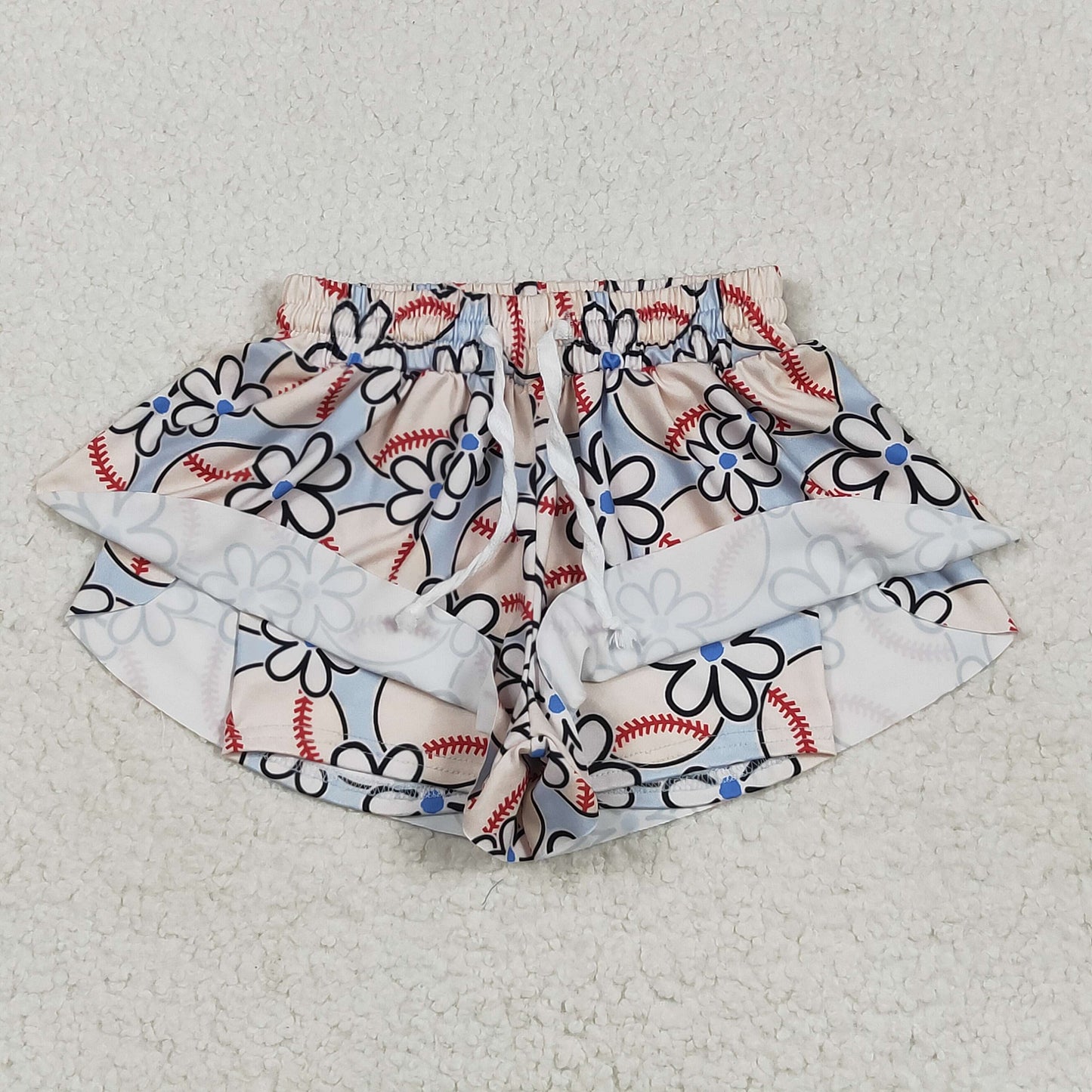 Baby Girl Baseball Flower Shorts Bottoms RTS