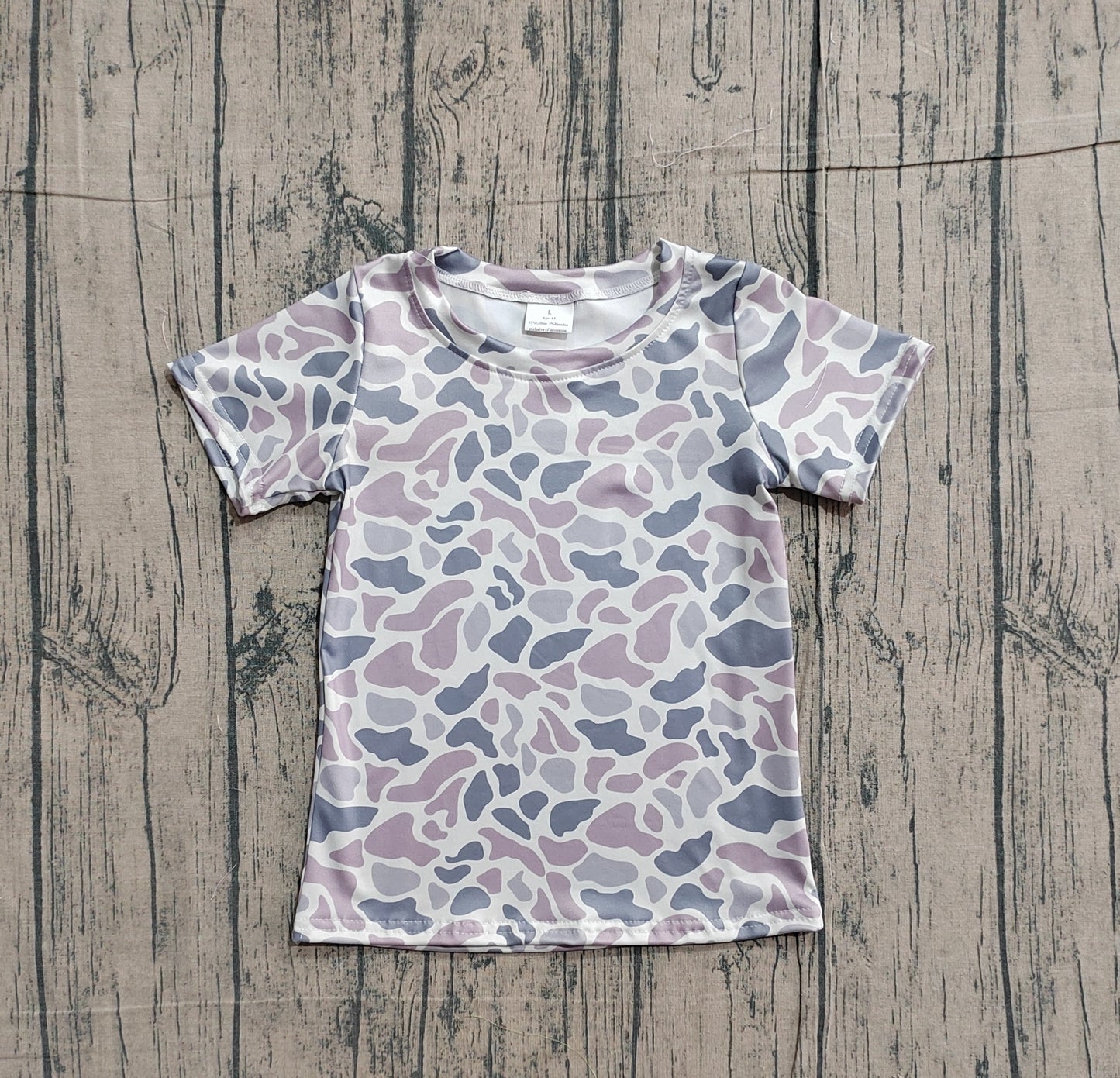 Baby Boys Kids Short Sleeves Southern Grey Camo Shirt Tops RTS