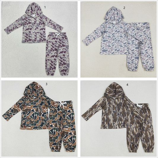 Sibling Baby Boys Camouflage Hooded Top Jogger Pants Outfits Clothes Sets
