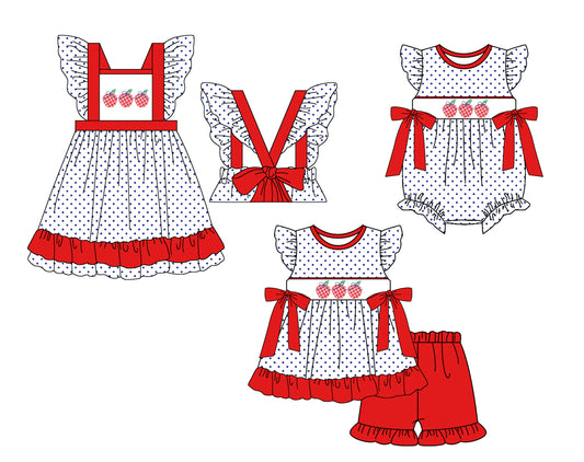 Baby Girl Apple Dots Sibling Summer Romper Dress Clothes Set ( Moq 5 Each Design )11.23