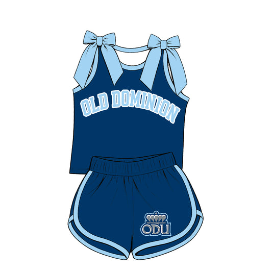 ( Moq 5 ) Baby Girls Kids Sleeveless Bows Shirt Shorts Team Set Clothes