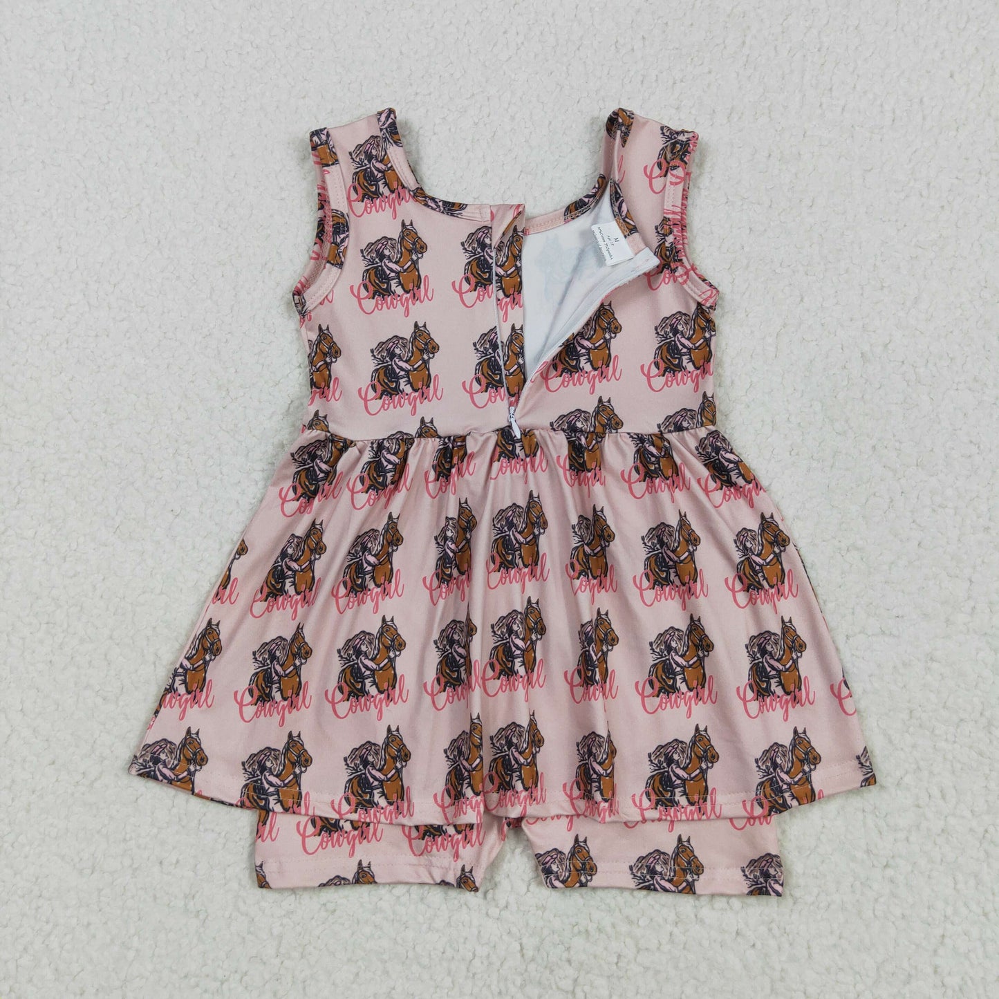 Baby Girl Toddler Sleeveless Cowgirl Western Skort Jumpsuit RTS
