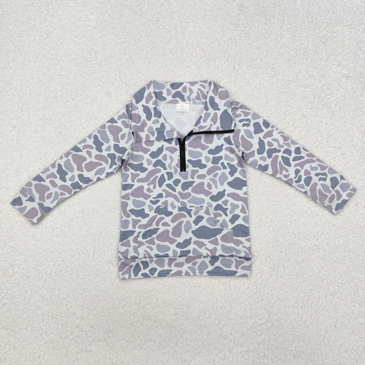 7-12 Sibling Boys Kids Long Sleeves Camo Pockets Zipper Shirt Pullover Tops Clothes RTS