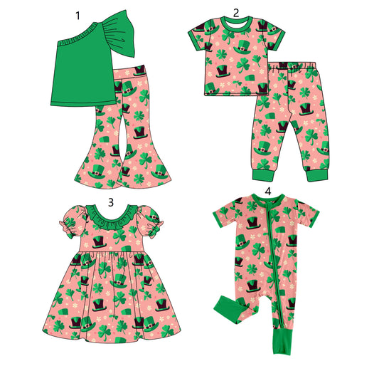 Baby Boy Girl St Patrick Sibling Romper Dress Set ( Moq 5 Each Design ) 12.10