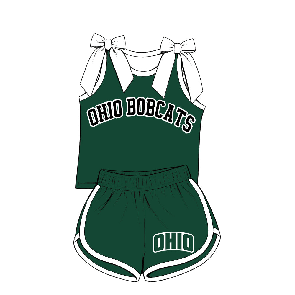 ( Moq 5 ) Sibling Baby Girls Kids Sleeveless Bows Shirt Shorts Team Set Clothes