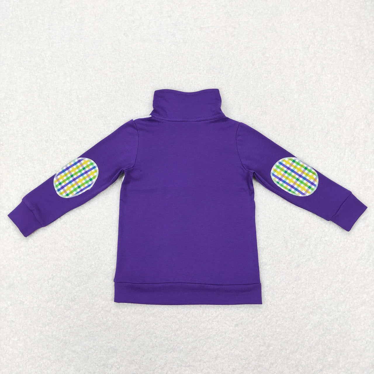 BT0492 Mardi Gras Baby Kids Long Sleeves Dog Zipper Purple Shirt Tops