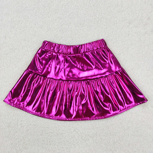 Baby Girl Purple Leather Skort Skirt RTS