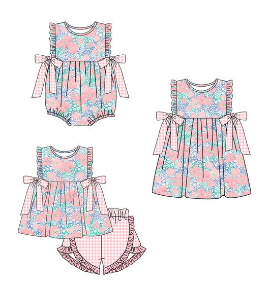 Baby Girl Flower Sibling Romper Dress Set ( Moq 5 Each Style ) 1.7