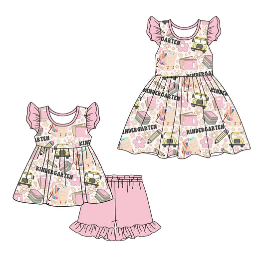Baby Girl Back To School Pencil Flower Sibling Dress Set ( Moq 5 Each Style ) 2.10