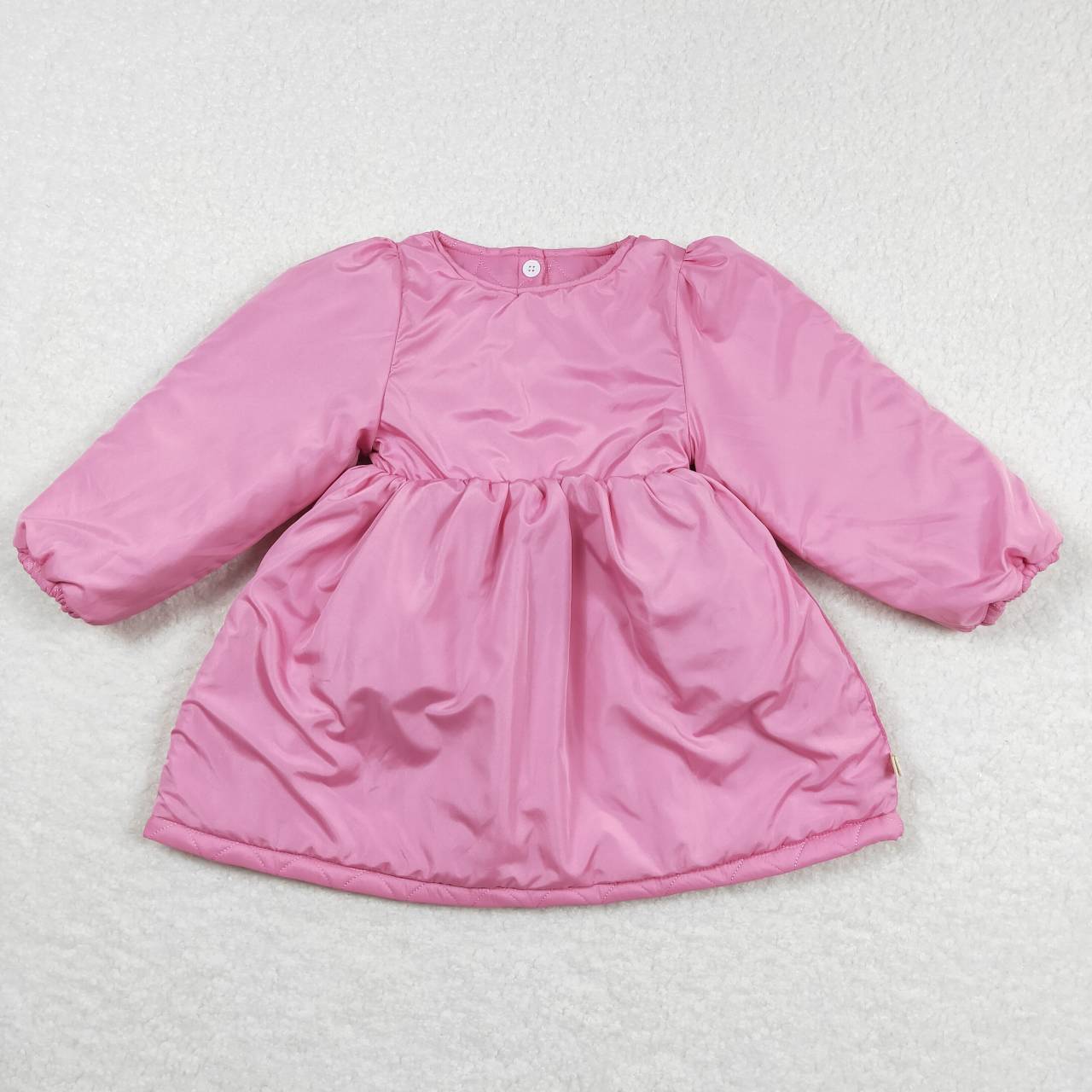 GLD0269 Baby Girl Pink Long Sleeves Cotton-padded Jacket Dress